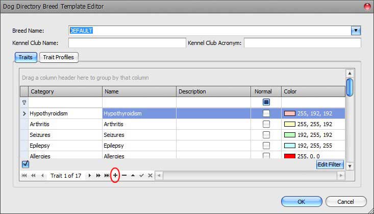 TEmplate Editor Append Trait Record