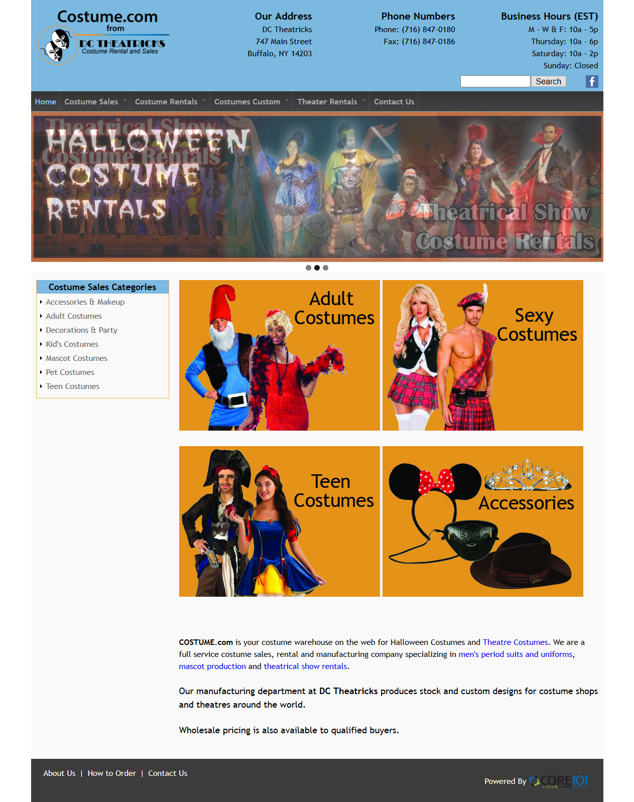 costume.com  website screenshot