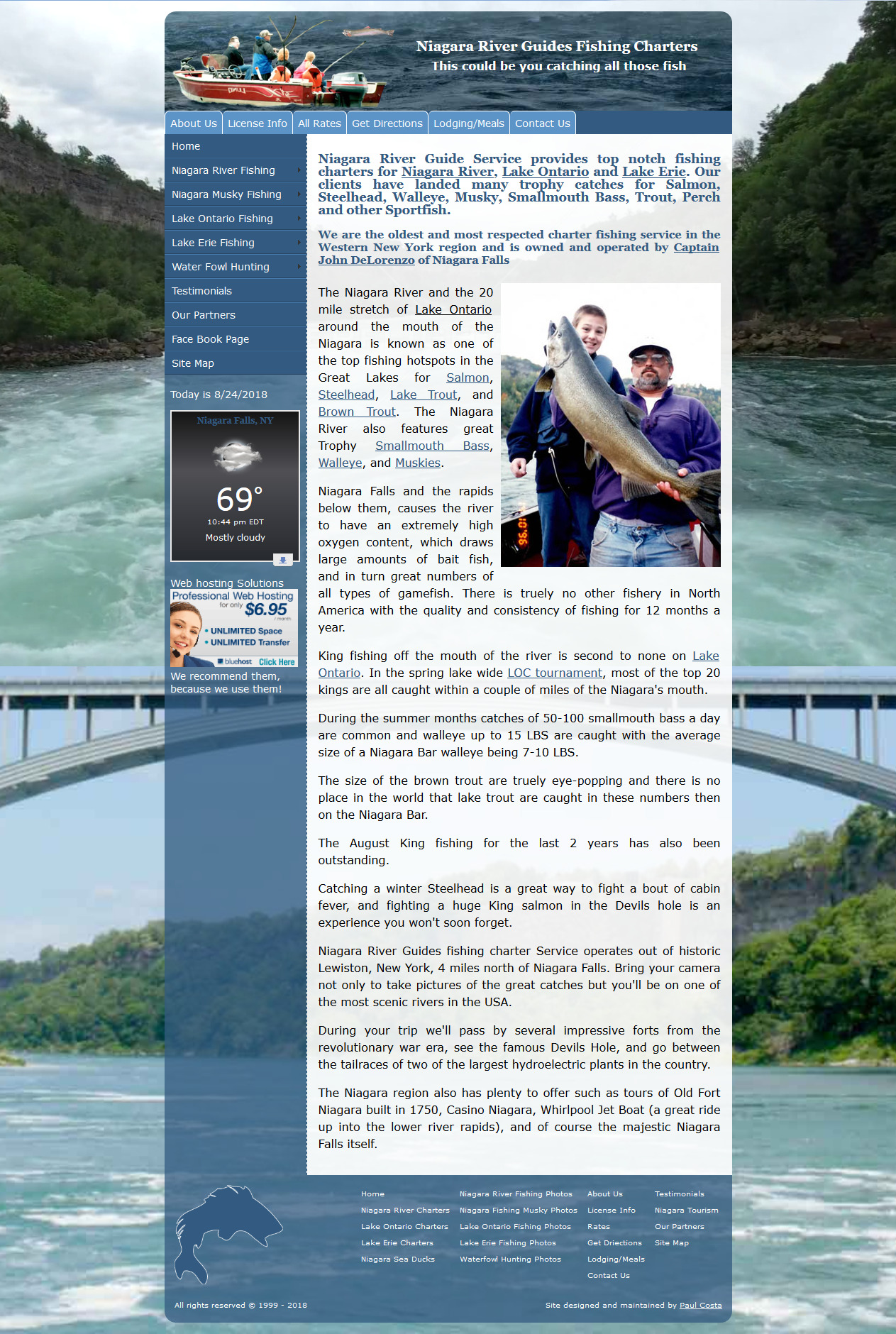 Niagara River Guides Website Screenshot